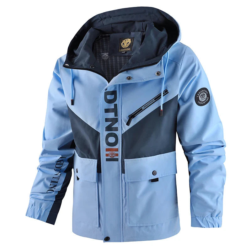 StormGuard Color-Block Tactical Jacket - Multi-Pocket THRIXINE