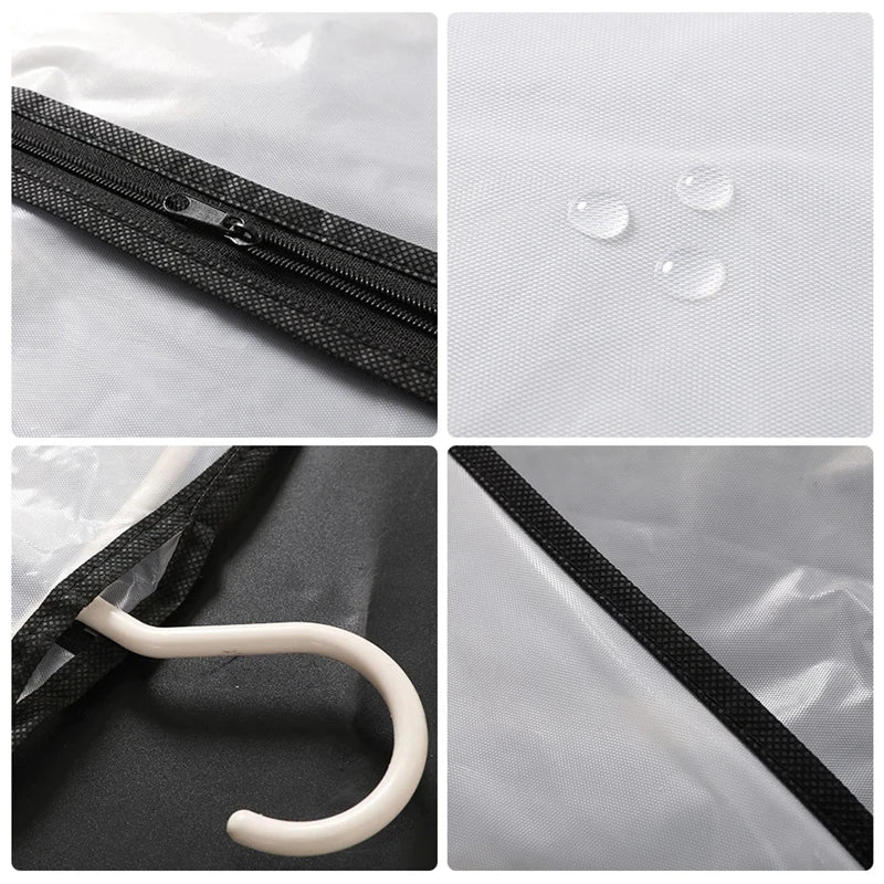 Clothes Dust Cover Plastic Waterproof Transparent Clothing Covers Home Storage Bag Clothing Hanging Garment Bag Wardrobe Storage Lootquake LLC