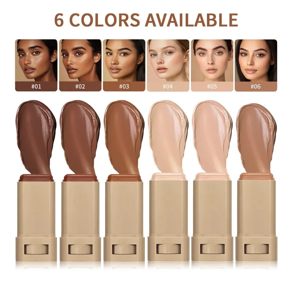 Foundation Stick Balm Skin Bronze Tint Eraser Foundation Stick Smooth Plumper Long-lasting Flawless Makeup Face Beauty Cosmetics Lootquake LLC