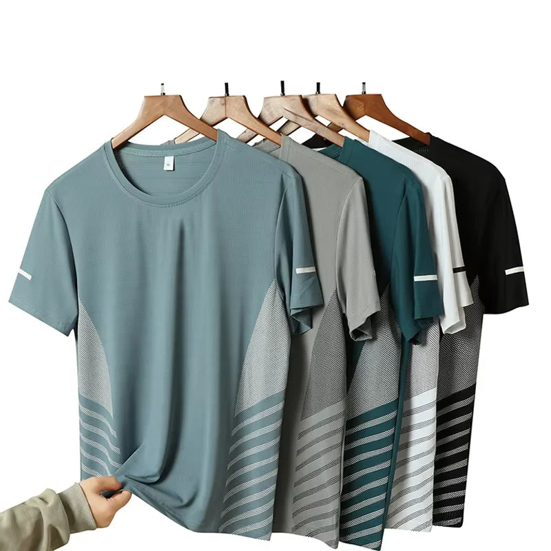Cool Run Reflective Ice Silk Men's Fitness Tee