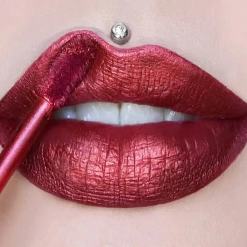 Metallic No-stick Cup Lip Gloss Glitter Matte Moisturizing Waterproof Long Lasting Lip Glaze Liquid Lipstick Lip Makeup Cosmetic Lootquake LLC