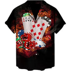 Men's 2024 Casual 3D Shirts Playing Card Printed Fun Shirts Street men's Summer Short Sleeved Clothing Men's Outdoor Clothing