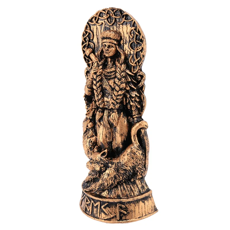 2X Freyja Statue Freya Norse Gods Carving Altar Heathen Asatru Viking God Goddes Sculpture Scandinavian Pantheons-A-AT64