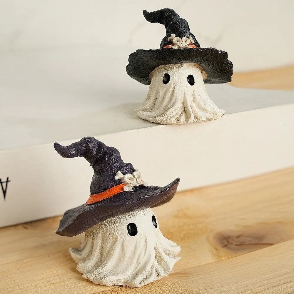 1PC Halloween Horror Hat Ghost Resin Craft Home Decor Scary Ornament Decoration Party Gift Spooky Collectible Art Fairy Garden Lootquake LLC