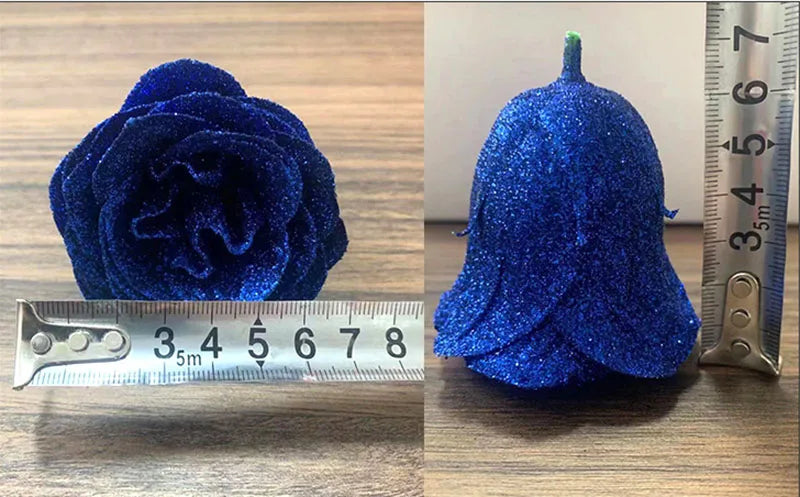 30pcs of 7cm Glitter spray artificial flower rose for Christmas gift hot Valentine DIY bouquet easter wedding Birthday decor Lootquake LLC