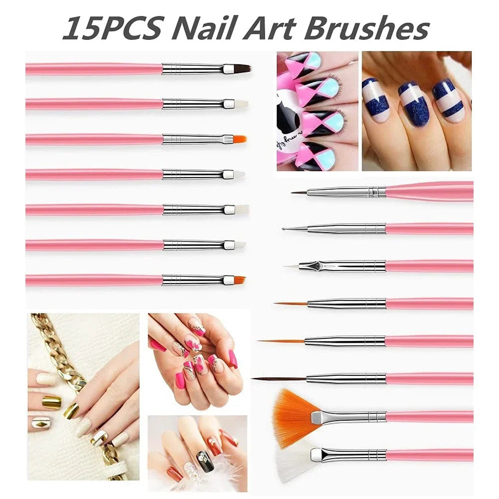 LINMANDA Nail Dotting Tools Nail Art Brushes Set Gel Polish Acrylic Nail Brus Nail Design Tools Nail Brushes for Nail Art Lootquake LLC