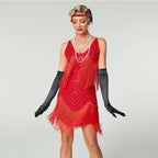 1920s Flapper Dress - Sequin Beaded Gatsby Fringe Mini - Plus Size