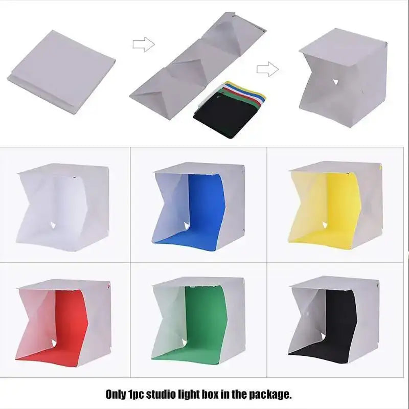 Portable Photobox Softbox Light Folding Box For Photo Studio Photography Double Led Cubes To Take Photos Products Shooting Tent