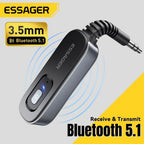 Essager Bluetooth 5.1 Audio Receiver Transmitter 3.5MM 3.5 AUX With Mic Stereo Music Wireless Adapter For  PC TV Car Speakers Lootquake LLC