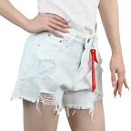 3pcs Women's High Waist Denim Shorts 2025 Summer Black Blue White Hot Pants Ripped Jeans Shorts Woman Short Trousers Streetwear