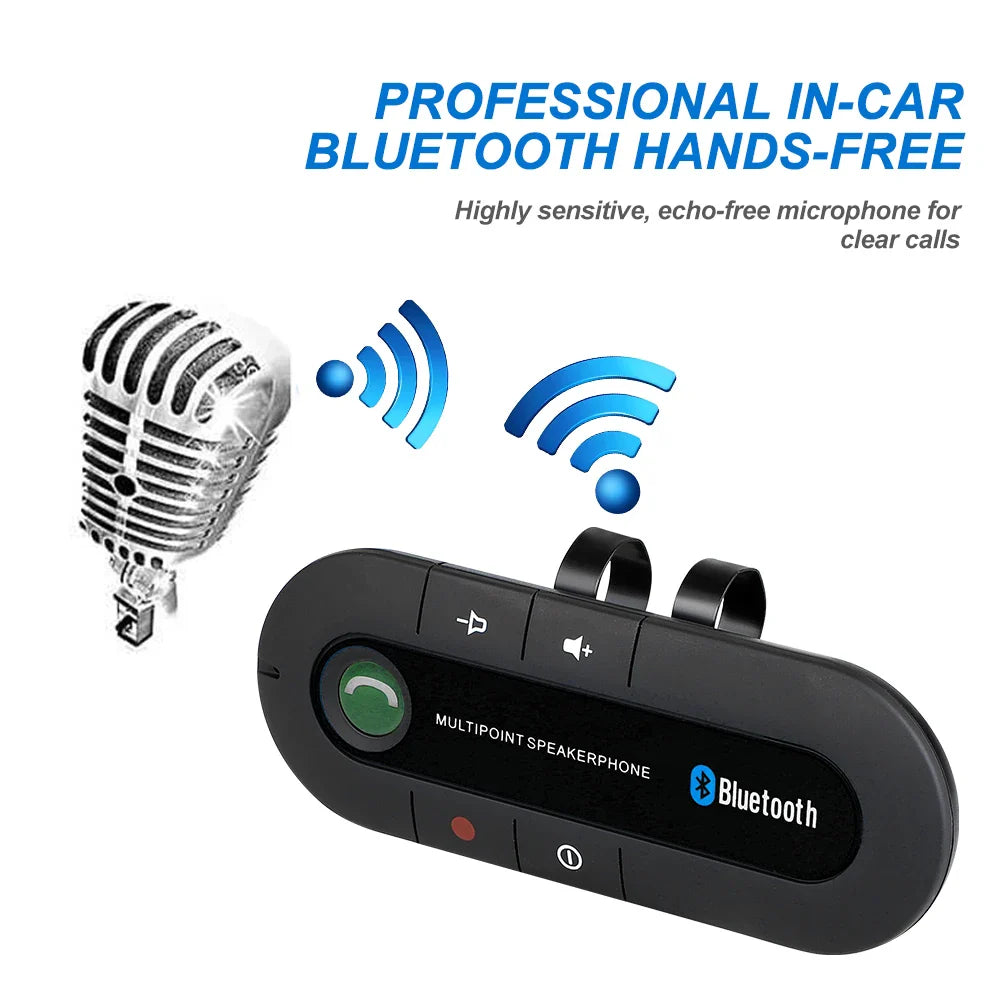 Bluetooth Speaker Handsfree Car Kit Sun Visor Clip Wireless Audio Receiver Speakerphone Wireless Stereo MP3 Music Player Lootquake LLC
