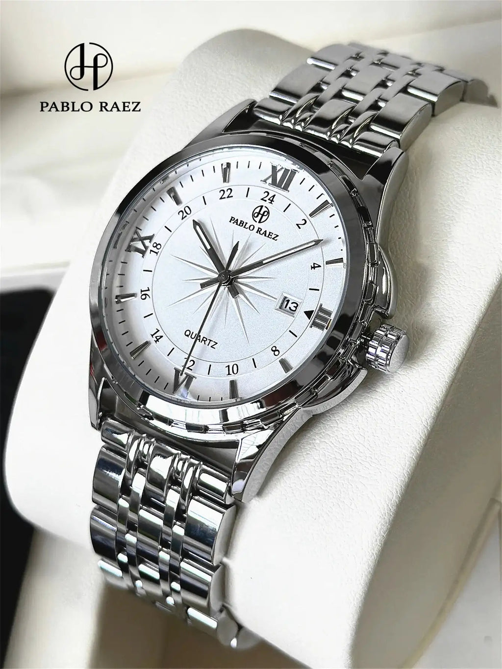 Business Man Silver Wristwatch Luminous SUS304 Stainless steel High Quality Luxury Watch Waterproof Fashion Clock hombre Reloj