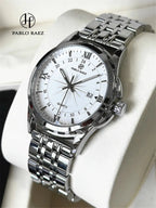 Business Man Silver Wristwatch Luminous SUS304 Stainless steel High Quality Luxury Watch Waterproof Fashion Clock hombre Reloj
