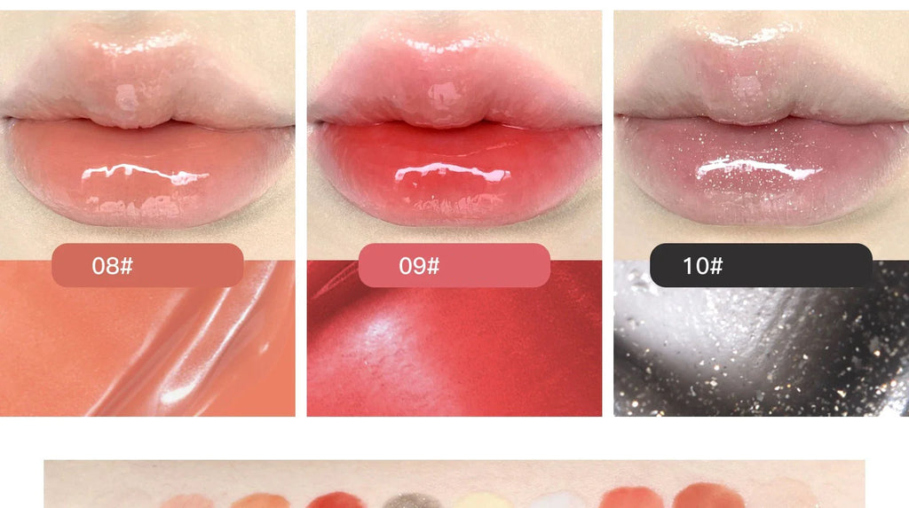 FLORTTE 10-Color Lip Palette Lip Gloss and Lipstick Glossy Moisturizing Pigmented Multifunctional Easy to Apply Lootquake LLC
