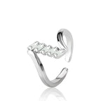 Hot 925 Sterling Silver Ring AAA Zircon Adjustable Simplicity Fashion Exquisite Women Jewelry Accessories Wedding Party Gift