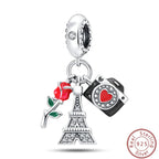 S925 Sterling Silver Princess Golf Hamster Camera Travel Three Piece Set Charms Beads 3mm DIY Fine Jewelry Making Lootquake LLC