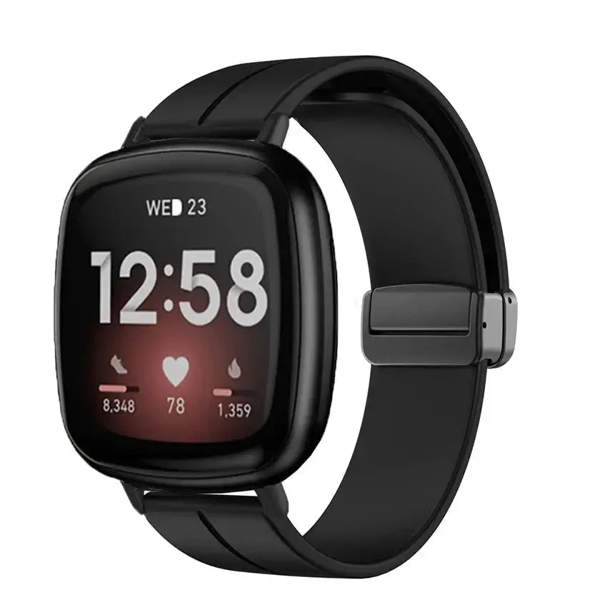 Fitbit Versa & Sense Silicone Strap With Magnetic Clasp - SJB-DIAMOND ELITES