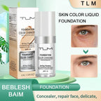 TLM TUM Liquid Foundation Cream Professional Full Coverage Face Concealer Waterproof Makeup Base Brighten Cover Dark Circles30ML Lootquake LLC