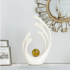 Abstract Ceramic Sculpture Golden Art Statue Modern Home Decor Accessories Living Room Desk Office Supplies Crafts Gifts