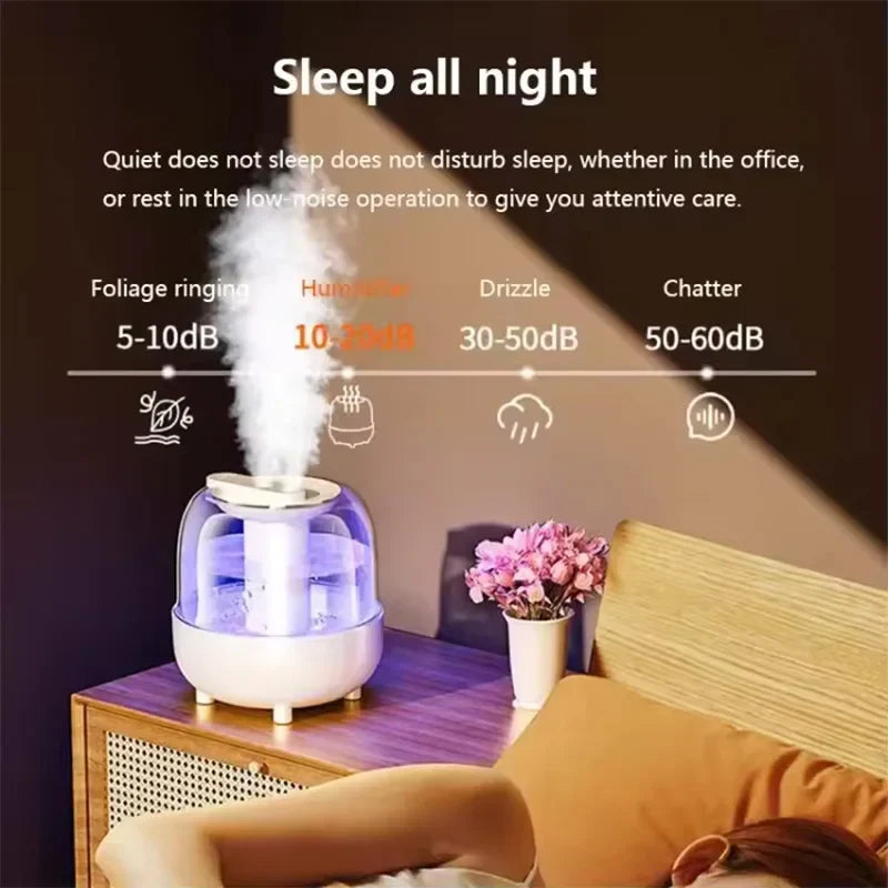 4L Air Humidifier Essential Oil Aroma Diffuser Double Nozzle Coloful LED Light Humidifiers Aromatherapy Diffuser Lootquake LLC
