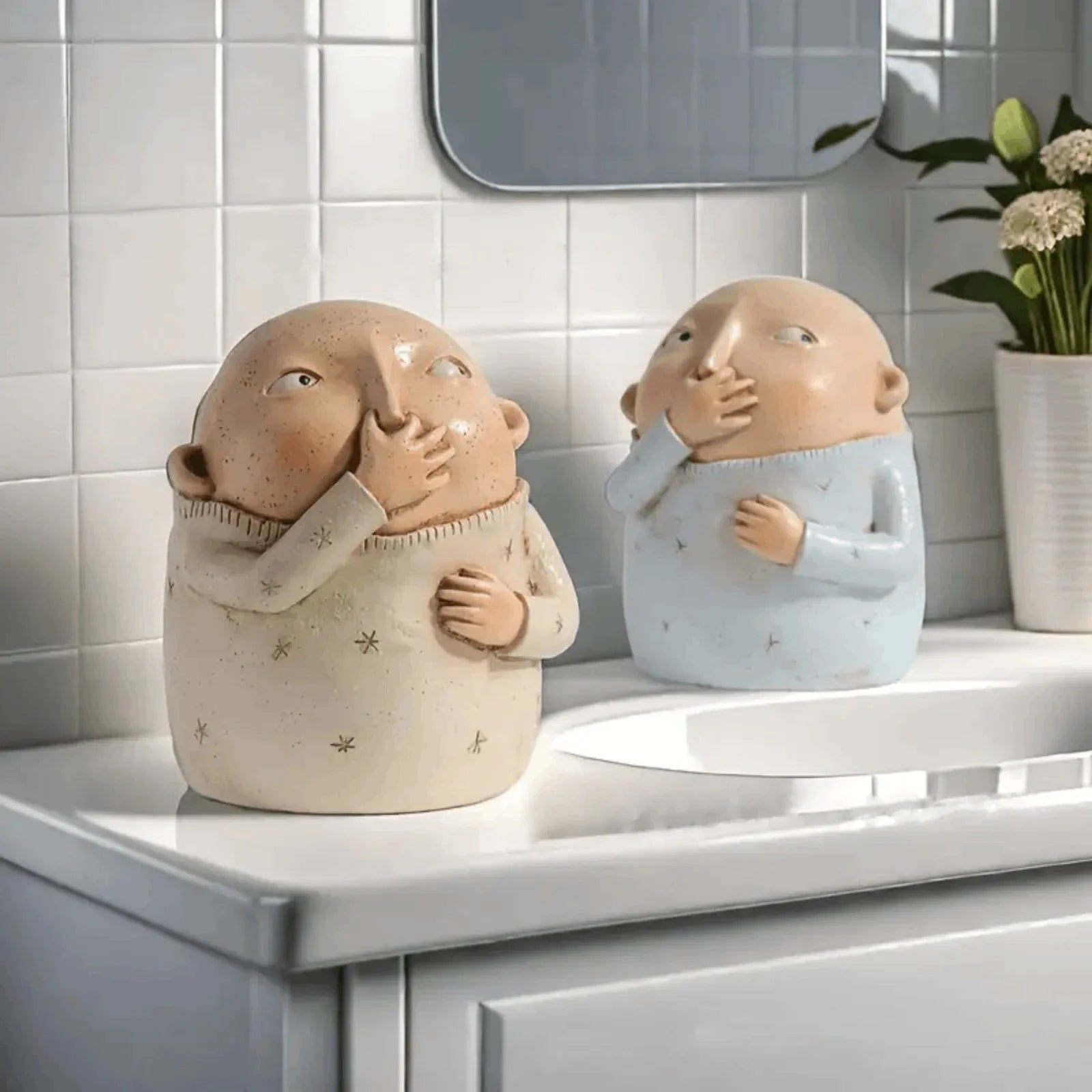 Resin Sculpture Boy Holding Nose Statue For Bathroom Funny Statue Weird Decor Creative Modern Resin Sculpture Gift Ornaments Lootquake LLC