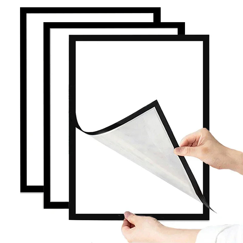 A4/A5/A6 Black Magnetic Photo Frame Publicity Column Advertising Column Self Adhesive Soft Poster Frame Certificate Folder Lootquake LLC