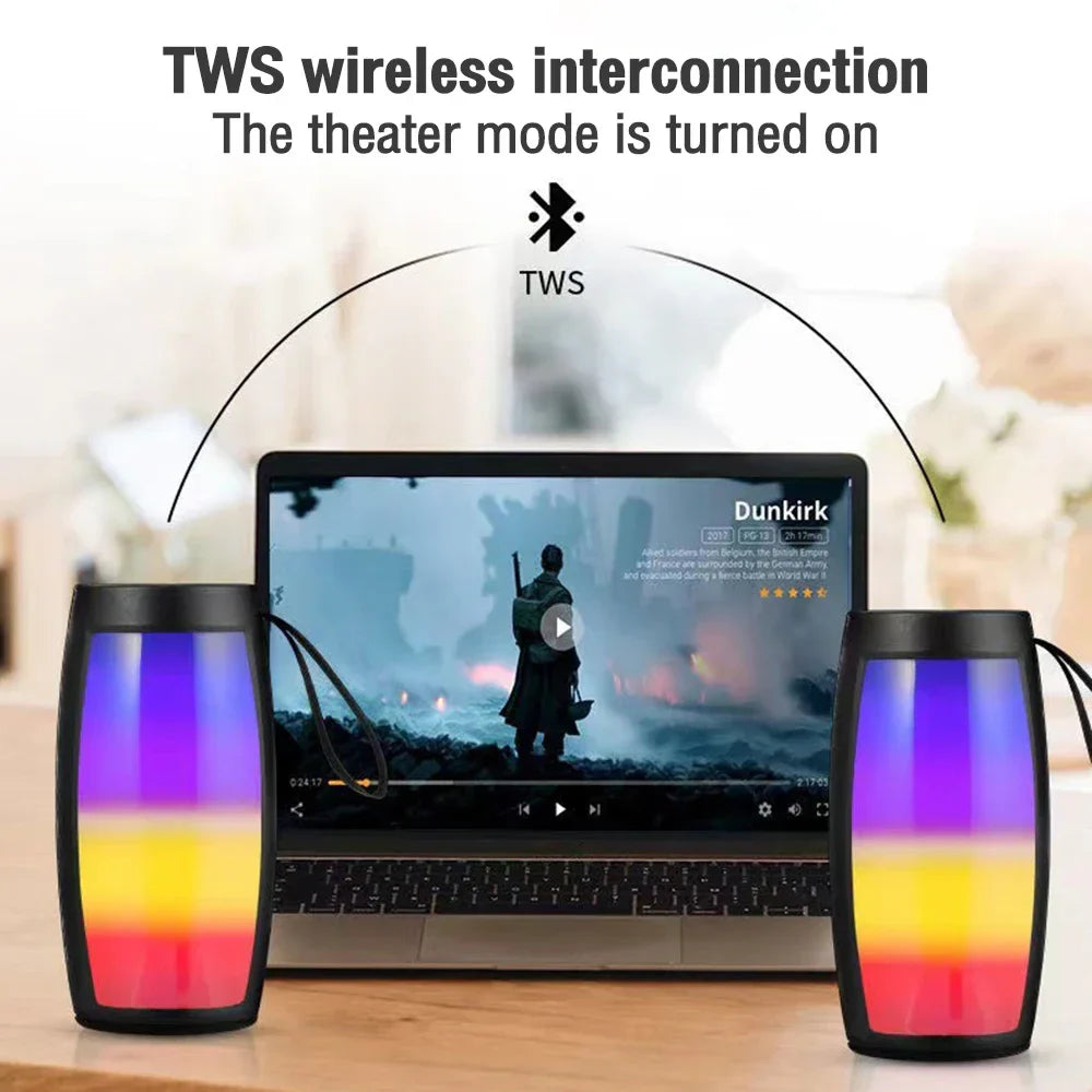 S12 Wireless Bluetooth Speakers Powerful Portable Sound Box Subwoofer Car Audio Bass MP3 Player Sound System LED Lights Lootquake LLC