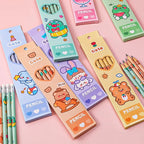 6Pcs/box Kawaii HB Pencil with Eraser Wooden Pencil for Children Drawing Writing Student School Office Supplies Stationery Lootquake LLC