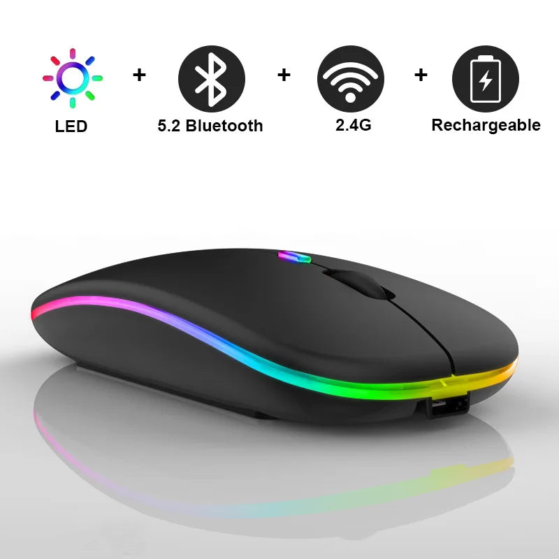Wireless Mouse Gaming Mouse Backlight USB Compatible RGB Rechargeable Mice Silent Backlit Ergonomic Gaming Mouse for Laptop PC Lootquake LLC