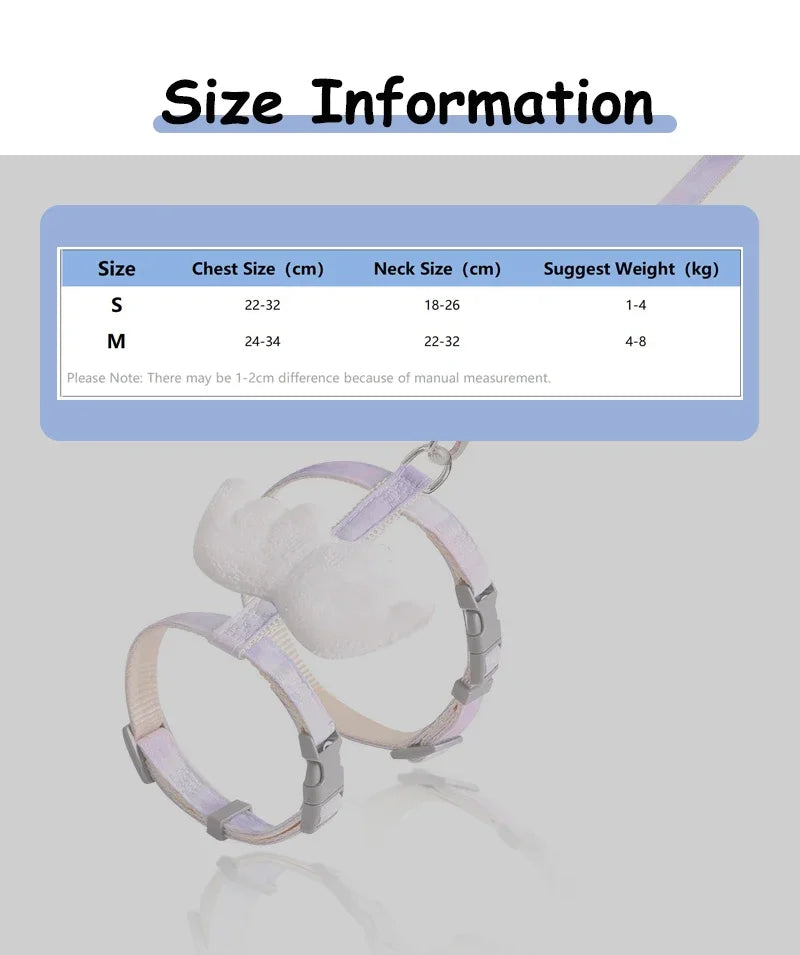 Cat Harness Wings Pet Harnesses And Leashes Set Adjustable Pet Harness for Cats Small Dogs Pug Chihuahua Cat Accessories Lootquake LLC