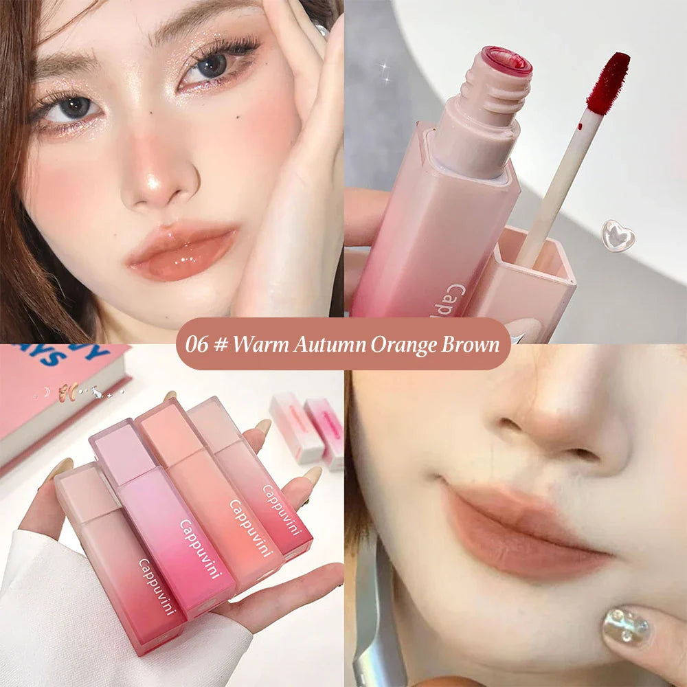 Cappuvini Nude Water Mist Lip Glaze Matte Velvet White Lip Gloss Long-lasting Lipstick Lootquake LLC