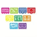 4 PCS Mexican Party Banners,  Plastic Papel Picado Mexico Decor, Easter Decor, ,  Day of The Dead Decoration, 18 Feet Total  ﻿ Lootquake LLC