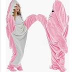 Blanket Adult Cute Shark Blanket Hoodie Wearable Blanket Super Soft Flannel Sleeping Bag Anti Kick Quilt Lootquake LLC