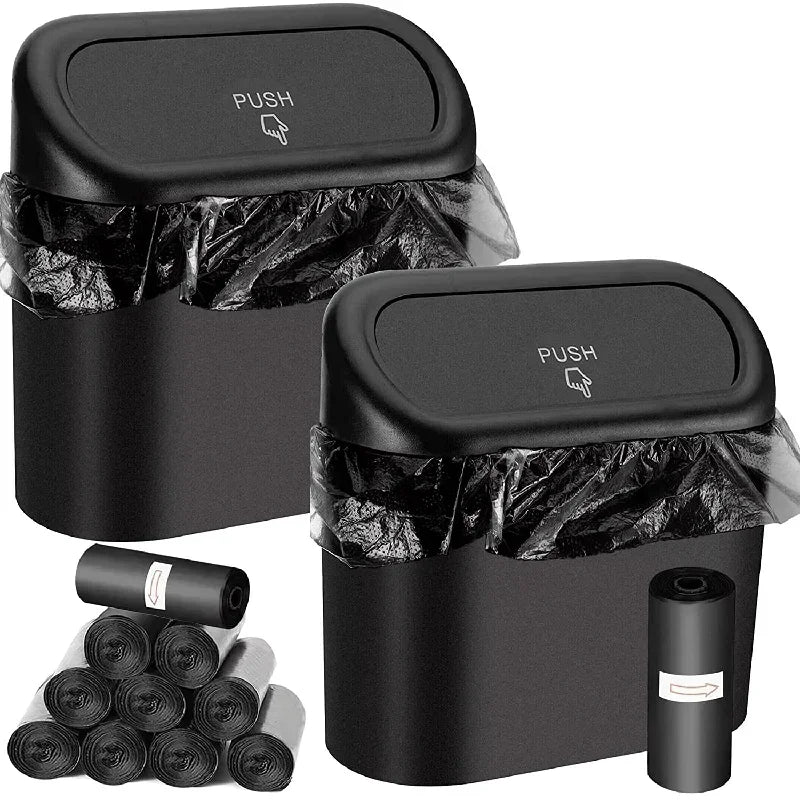 Car Trash Can (with Lid) Contains 60 (300) Garbage Bags, Small Car Trash Can, Leak-proof Mini Car Accessories Lootquake LLC