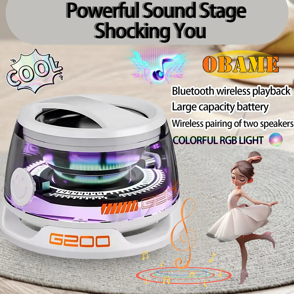 2025 New Portable Mini Bluetooth Speaker G200 RGB Lighting Magnetic Speaker BT5.3 Mini Sound Box 7 Hours Playback Phone Holder Lootquake LLC