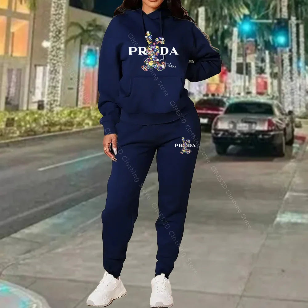 Women's Luxury Oversized Tracksuit 2-Piece Set THRIXINE