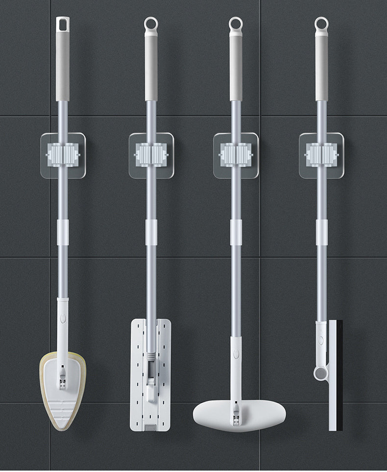 2/4PCS Home Storage Rack Bathroom Suction Hanging Pipe Traceless Hooks Wall Mounted Mop Organizer Holder Waterproof Broom Hanger Lootquake LLC