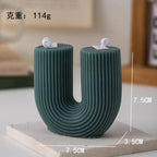 U Shaped Candle Scented Candles Ribbed Aesthetic Home Decorative Candles Smokeless Personalized Candles Guest Gift Lot Lootquake LLC