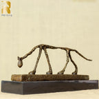 Bronze Cat Statue Abstract Cat Sculpture Classical Giacometti Art Reproduction Skeleton Animal Statue For Home Decor Collection Lootquake LLC
