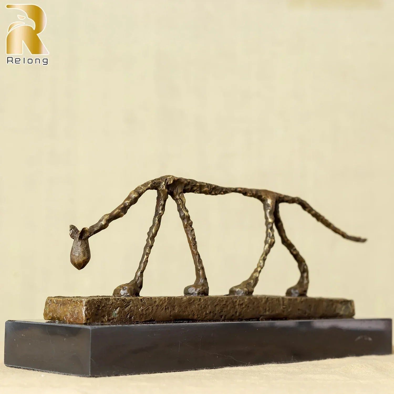 Bronze Cat Statue Abstract Cat Sculpture Classical Giacometti Art Reproduction Skeleton Animal Statue For Home Decor Collection Lootquake LLC