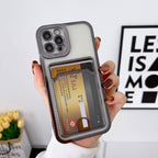Luxury Square Phone Case For iPhone 13 11 14 12 Pro Max Mini XS XR 6s 7 8 Plus SE Cover Soft Silicone Wallet Card Holder Clear Card Slot Case Slim Fit Protective Soft Wallet Case Stevvex