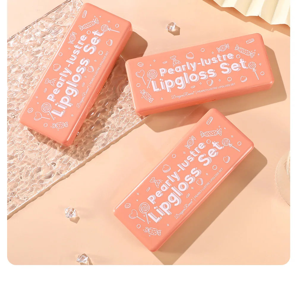 Pearlescent Liquid Lipstick Set 10pcs Waterproof Long Wearing Lip Gloss Shiny Moisturizing Non Fade Mini Lip Glaze makeup