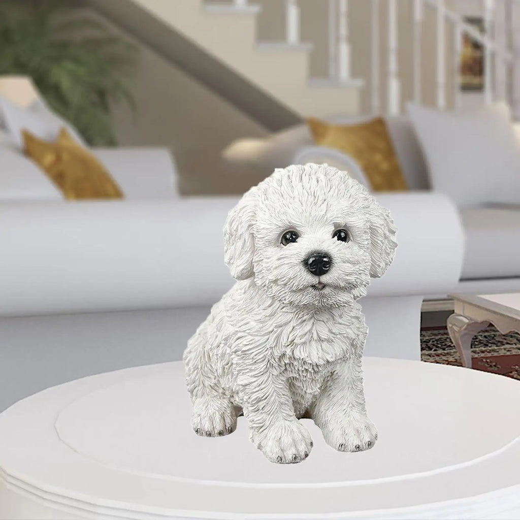 Creative Dog Figurine Statue Sculpture Crafts Collection for Living Room Desktop Office Decor Ornament Kids Gift