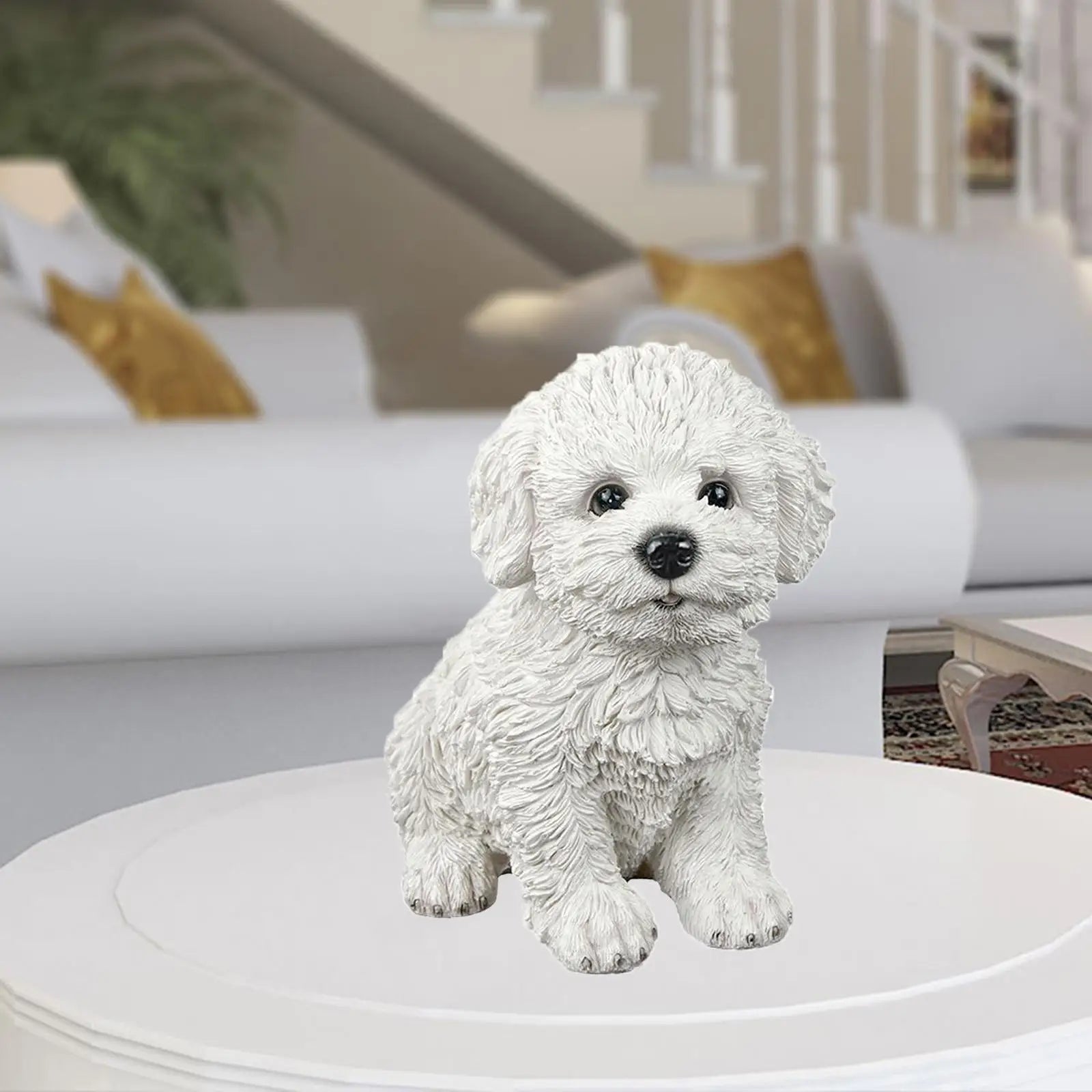 Creative Dog Figurine Statue Sculpture Crafts Collection for Living Room Desktop Office Decor Ornament Kids Gift