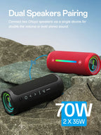 Ohayo Portable Waterproof Bluetooth Speaker 35W Drivers with Powerful 360-Degree Sound and Thundering Bass,TWS,IPX7 Waterproof Lootquake LLC