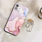 Luxury Marble Texture Phone Case For iPhone X XR XS 7 8 6S 6 5 Plus Silicone Anti Fall Back Cover Ultra Thin Soft Silicone Protective Shockproof and Scratch Resistant with Cute Design Pattern Case Stevvex