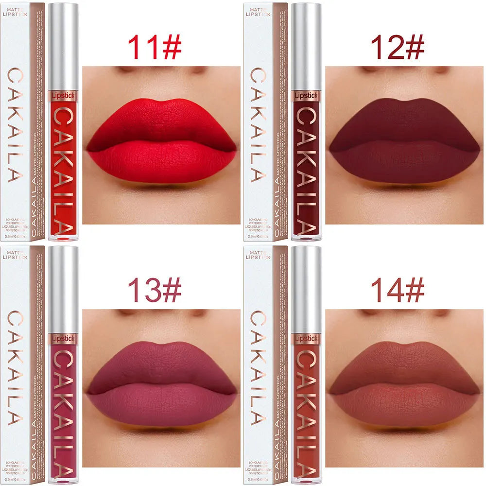 18 Color Lipstick Matte Non-stick Cup Waterproof Lip Gloss Lootquake LLC