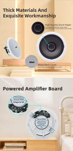 Built-in Class-D Amplifier Full Range Bluetooth-compatible Ceiling Speaker Horn For Home Theater Background Music Good Quality Lootquake LLC