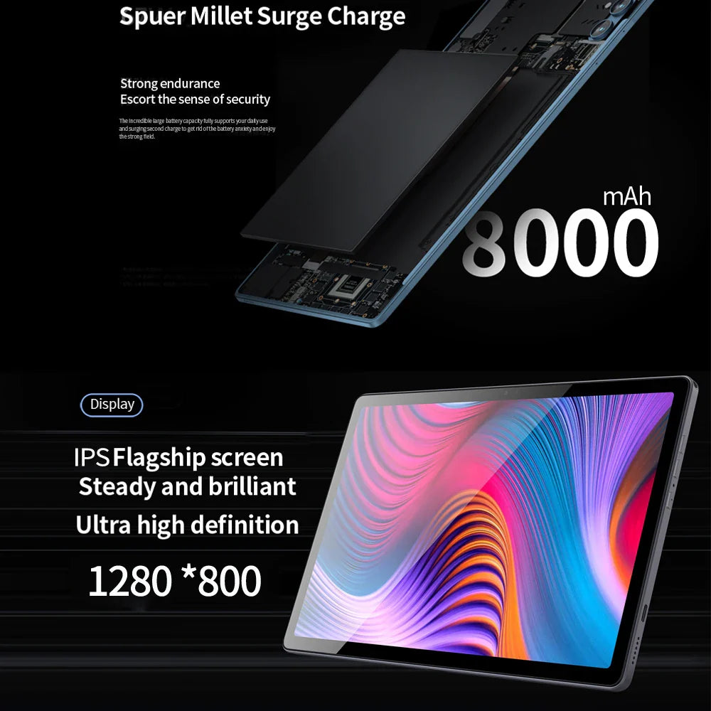BDF-Y7 Pad New 10.1 Inch 5G Android Tablets Octa Core 8GB RAM 256GB ROM 4G LTE 5G WiFi Tablet Pc Double SIM Dual Cameras 8000mAh Lootquake LLC