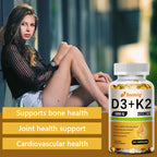 Vitamin D3 + K2 (MK-7)  Capsules - Strong Bones, Promote Brain Health, Maintain Cardiovascular Health, Enhances Immune System